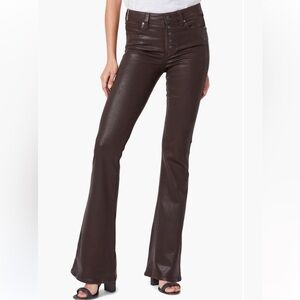 Paige Lou Lou High Waist Flare Jeans Brown/Chicory Luxe Coating | 30